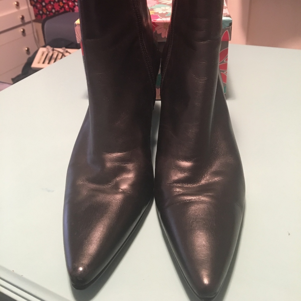 Stuart Weitzman Black Leather Booties